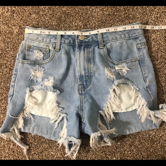 Momokrom Destroyed Jean Denim Shorts Doll Kill - Picture 8 of 9